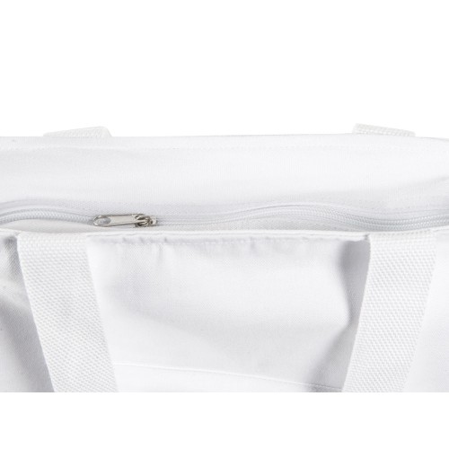 Сумка на молнии Zipper из хлопка 280 г c карманом на молнии спереди, белый