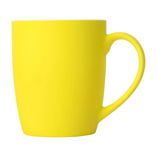 Кружка керамическая с покрытием софт тач желтая
