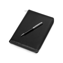 Бизнес-блокнот на молнии А5 Fabrizio с RFID защитой и ручкой, черный
