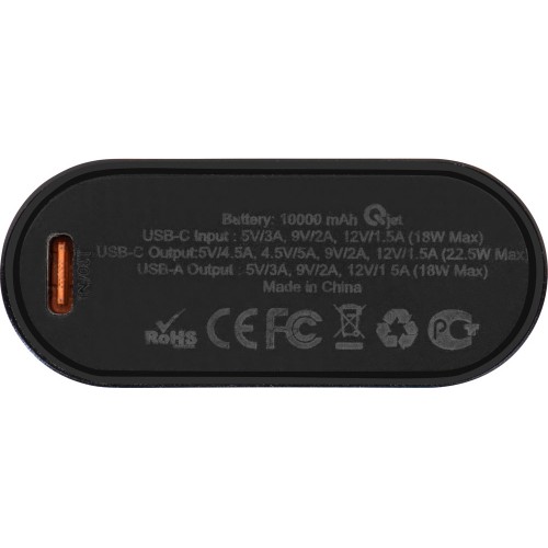 Внешний аккумулятор с QC/PD Qwik, 10000 mah, черный