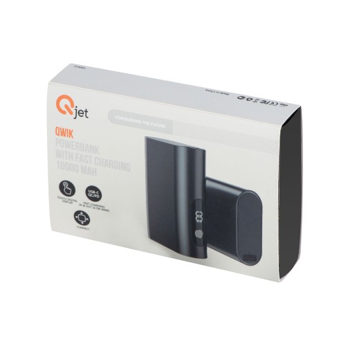 Внешний аккумулятор с QC/PD Qwik, 10000 mah, черный