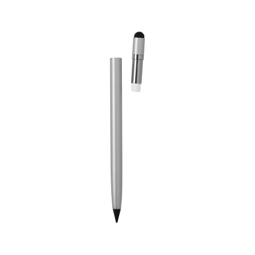 Вечный карандаш Eternal со стилусом и ластиком, серебристый