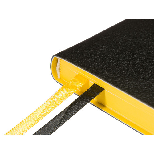 Ежедневник недатированный А5 Boston, черный (желтый обрез) Ежедневник недатированный А5 Boston, черный (желтый обрез)