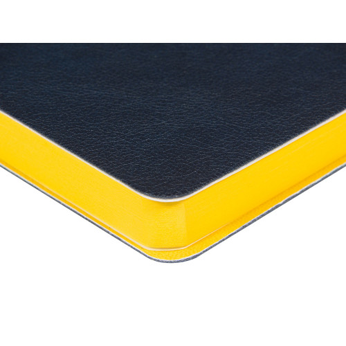 Ежедневник недатированный А5 Boston, темно-синий (желтый обрез) Ежедневник недатированный А5 Boston, темно-синий (желтый обрез)