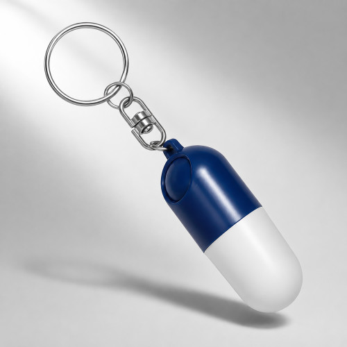 Таблетница в форме брелка Capsule, белый/синий Таблетница в форме брелка Capsule, белый/синий