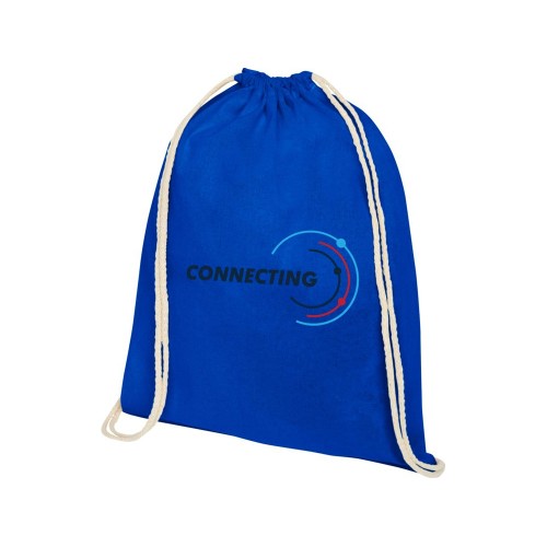 Рюкзак со шнурком Tenes из хлопка плотностью 140 г/м², синий