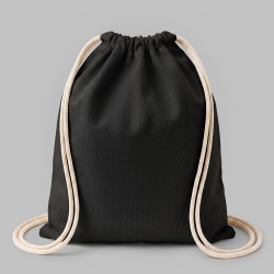 Рюкзак со шнурком Tenes из хлопка плотностью 140 г/м2, черный