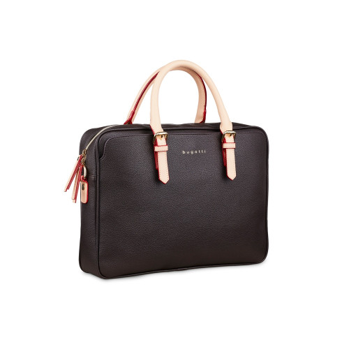 Портфель женский BUGATTI Ella 15'', тёмно-коричневый, полиуретан, 38х6х27,5 см Портфель женский BUGATTI Ella 15'', тёмно-коричневый, полиуретан, 38х6х27,5 см