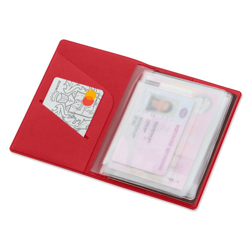 Классическая обложка для автодокументов Favor, красная