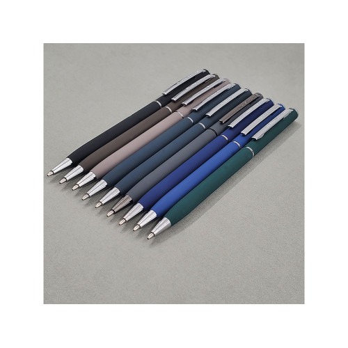 Ручка шариковая автоматическая BrunoVisconti® PALERMO цвет корпуса серый, soft-touch, 0.7 мм