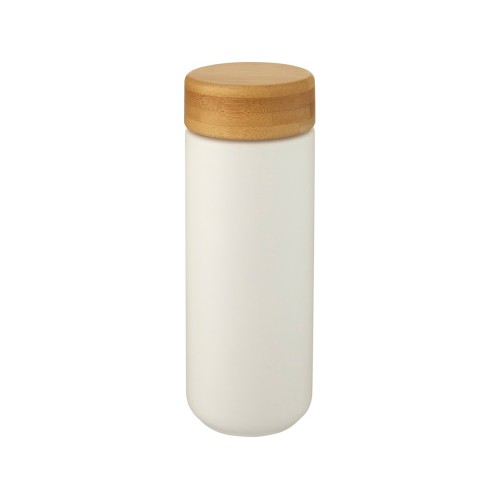 Lumi керамическая кружка объемом 300 мл с бамбуковой крышкой, белый