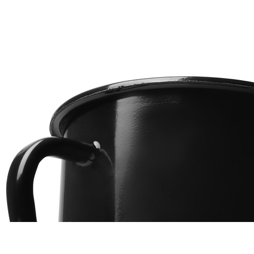 Кружка эмалированная с ободком, черная Кружка эмалированная с ободком, черная