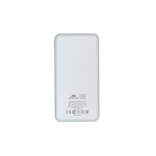 RIVACASE VA2532 (10000 мАч) QC/PD 20W внешний аккумулятор с дисплеем, белый 12/48