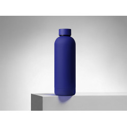 Вакуумная термобутылка Cask Waterline, soft touch, 500 мл, тубус, синий