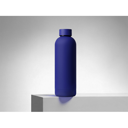 Вакуумная термобутылка Cask Waterline, soft touch, 500 мл, тубус, синий Вакуумная термобутылка Cask Waterline, soft touch, 500 мл, тубус, синий