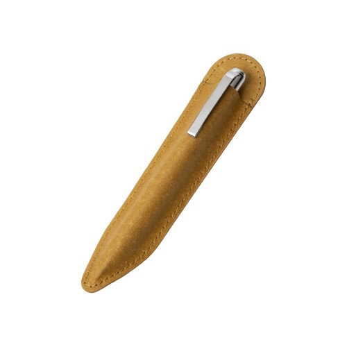 Шариковая ручка из переработанной стали и переработанной кожи Venera, коричневая