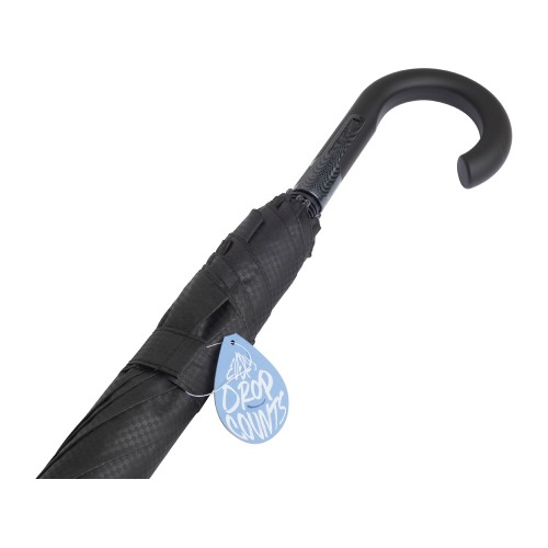 Зонт-трость 7915 Carbon с куполом из переработанного пластика, полуавтомат, черный