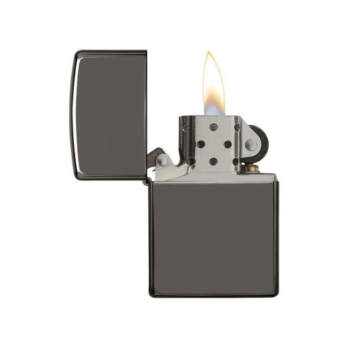 Зажигалка ZIPPO Classic с покрытием Black Ice, латунь/сталь, чёрная, глянцевая, 38x13x57 мм