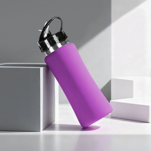 Бутылка для воды Bottle C1, сталь, soft touch, 600 мл, фиолетовый Бутылка для воды Bottle C1, сталь, soft touch, 600 мл, фиолетовый