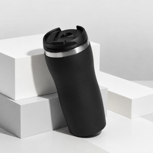 Термокружка Double wall mug C1, soft touch, 350 мл, черный