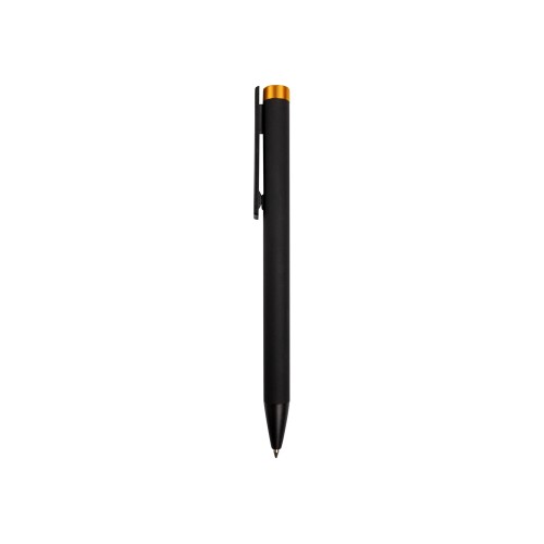 Ручка металлическая шариковая Taper Metal софт-тач с цветным зеркальным слоем, черный с оранжевым