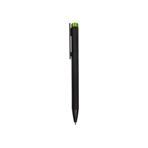 Ручка металлическая шариковая Taper Metal софт-тач с цветным зеркальным слоем, черный с зеленым яблоком