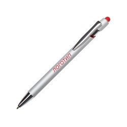 Ручка-стилус металлическая шариковая Sway  Monochrome с цветным зеркальным слоем, серебристый с красным