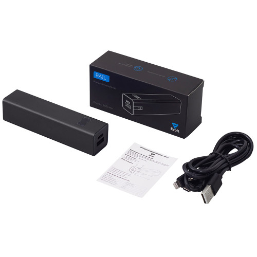 Внешний аккумулятор Rail, 5000 mAh, черный