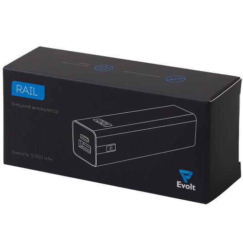 Внешний аккумулятор Rail, 5000 mAh, синий