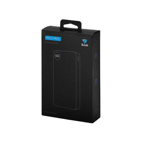 Внешний аккумулятор Mild Pro c быстрой зарядкой QC/PD, 20 000 mAh, серый