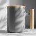 Кружка с ручкой и крышкой из каучукового дерева Jeny, серый Кружка с ручкой и крышкой из каучукового дерева Jeny, серый