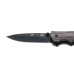 Нож складной Stinger, 120 мм, (чёрный), материал рукояти: дерево/сталь (серый), в картонной коробке