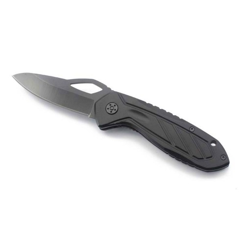 Нож складной Stinger, 80 мм, (чёрный), материал рукояти: алюминий (чёрный)