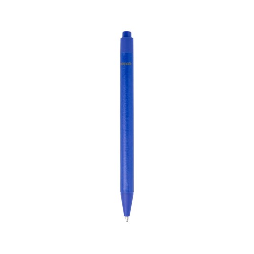 Одноцветная шариковая ручка Chartik из переработанной бумаги с матовой отделкой, синий