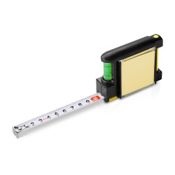 Рулетка на 2 м с уровнем и блоком для записей Nerd