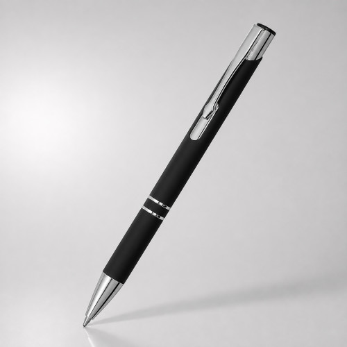 Ручка металлическая шариковая C1 софт-тач, черный Ручка металлическая шариковая C1 софт-тач, черный