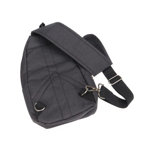 Рюкзак TORBER с одним плечевым ремнем, чёрный/бежевый, полиэстер 300D, 33 х 17 х 6 см