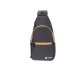 Рюкзак TORBER с одним плечевым ремнем, чёрный/бежевый, полиэстер 300D, 33 х 17 х 6 см