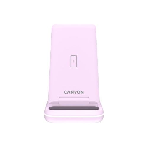 Беспроводное зарядное устройство 3-в-1 CANYON WS-304 (CNS-WCS304B), 15W, розовый