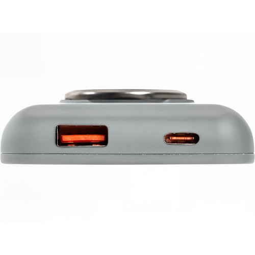 Магнитный беспроводной внешний аккумулятор MagnetIQ, 5000 mah, 10 W, серый Cool gray 7C Магнитный беспроводной внешний аккумулятор MagnetIQ, 5000 mah, 10 W, серый Cool gray 7C