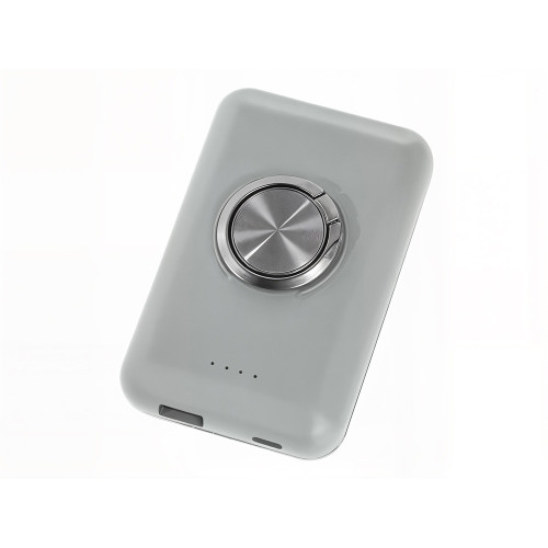 Магнитный беспроводной внешний аккумулятор MagnetIQ, 5000 mah, 10 W, серый Cool gray 7C Магнитный беспроводной внешний аккумулятор MagnetIQ, 5000 mah, 10 W, серый Cool gray 7C