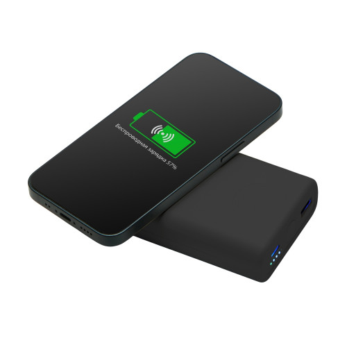 Внешний беспроводной аккумулятор 2-в-1 с функцией зарядки Apple Watch, QC/PD AtomIQ, 10000 мАч, черный