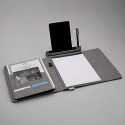 Портфолио А4 из RPET с отделением для ноутбука NotyFolio Eco, 20 л FSC бумаги, серый