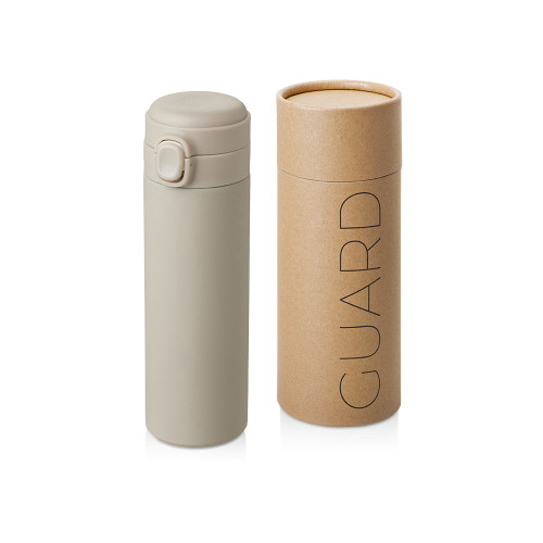Вакуумная термокружка Waterline c кнопкой Guard, 400 мл, тубус, бежевый Вакуумная термокружка Waterline c кнопкой Guard, 400 мл, тубус, бежевый