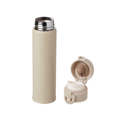 Вакуумная герметичная термокружка Inter, бежевый, нерж. сталь Вакуумная герметичная термокружка Inter, бежевый, нерж. сталь