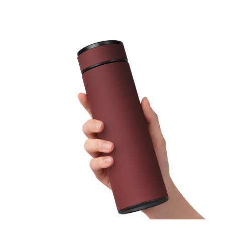 Термос Confident с покрытием soft-touch 420мл, бургунди