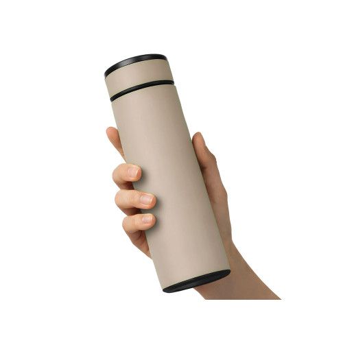 Термос Confident с покрытием soft-touch 420мл, бежевый