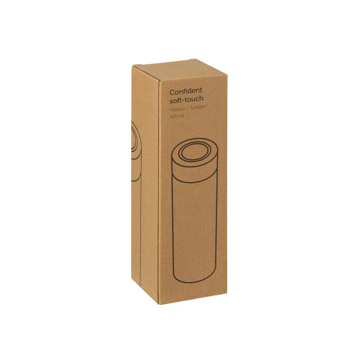 Термос Confident с покрытием soft-touch 420мл, бежевый