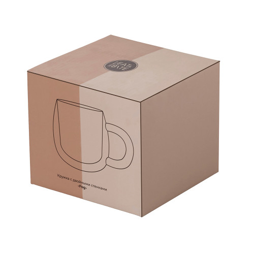 Кружка с двойными стенками с широкой ручкой Fog, прозрачный Кружка с двойными стенками с широкой ручкой Fog, прозрачный