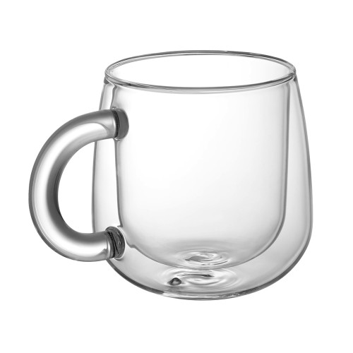 Кружка с двойными стенками с широкой ручкой Fog, прозрачный Кружка с двойными стенками с широкой ручкой Fog, прозрачный